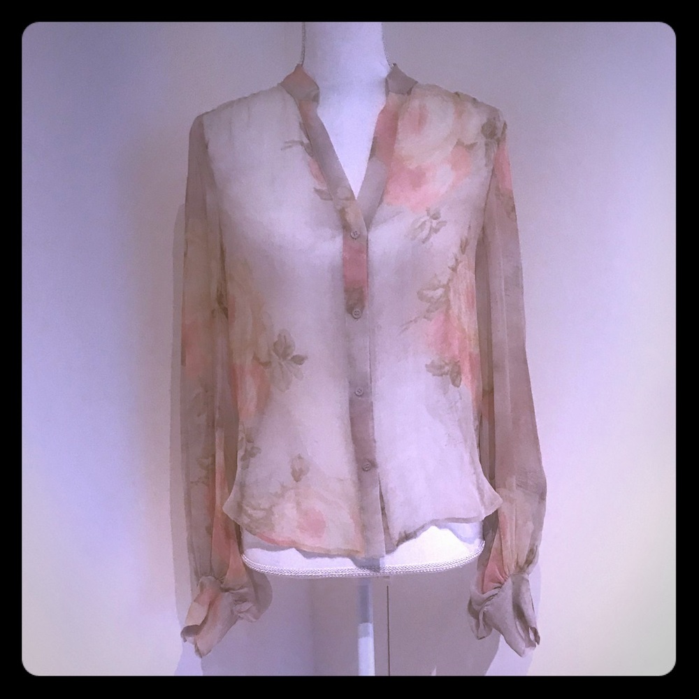 Haute Hippie Floral Silk Blouse NWOT